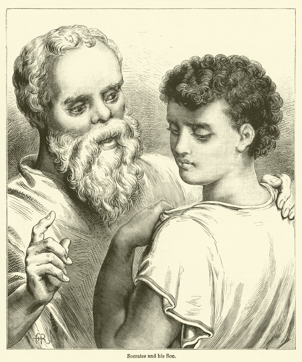 Sócrates e o seu filho (gravura) de English School