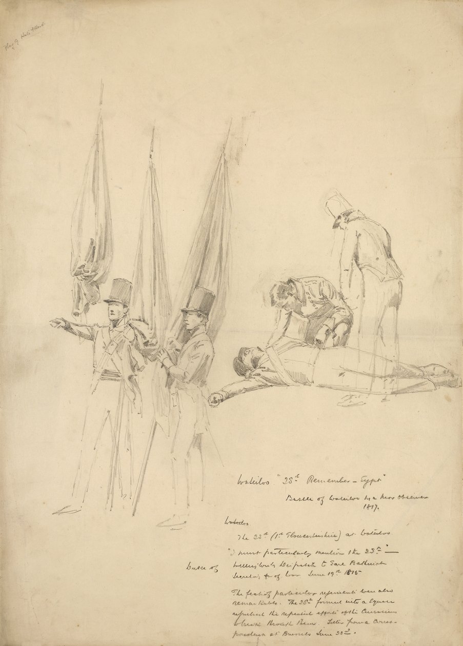 Soldados de Waterloo (lápis sobre papel) de English School