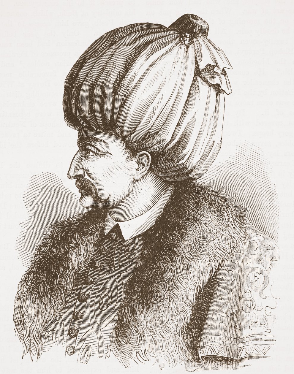 Soliman, o Magnífico (de uma gravura na Bibliotheque Nationale), ilustração de A História do Protestantismo, de James Aitken Wylie (1808-1890), pub. 1878 de English School