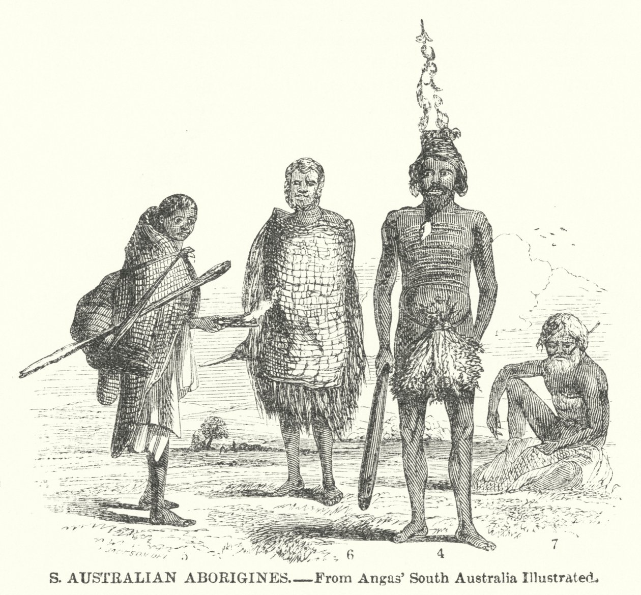 Aborígenes da Austrália do Sul (gravura) de English School
