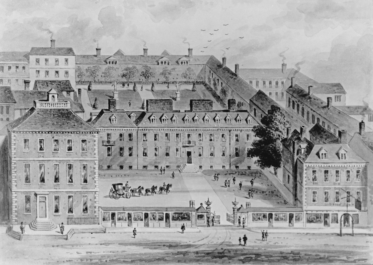 Frente Sul da Casa Leicester, c.1720 de English School