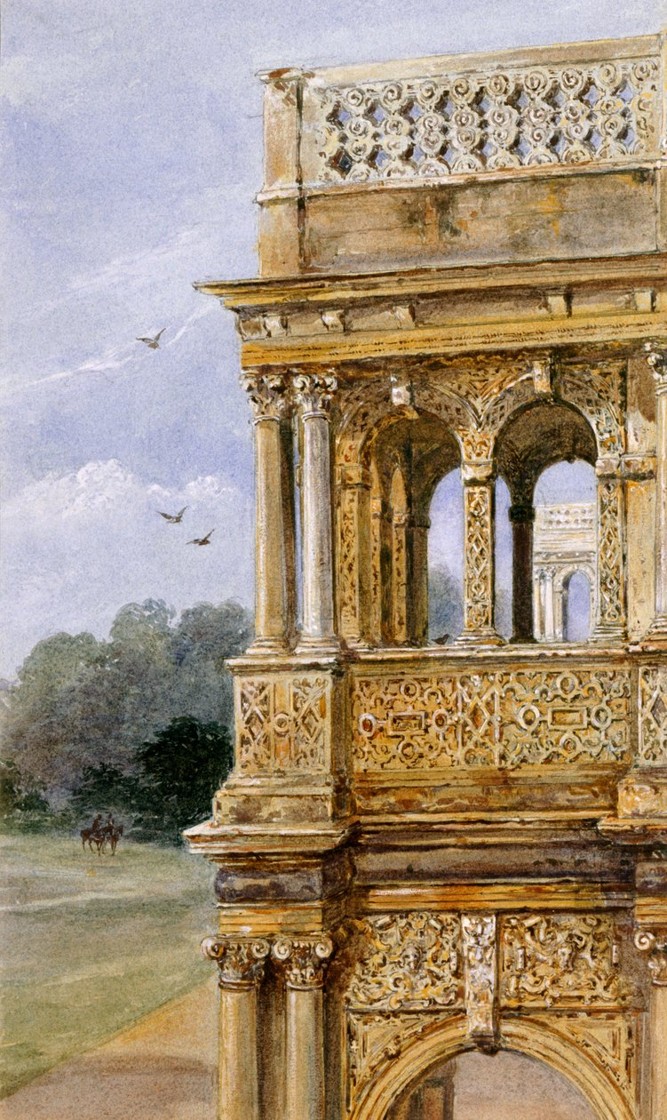 South Porch, Audley End House, final do século XIX (aguarela sobre papel) de English School