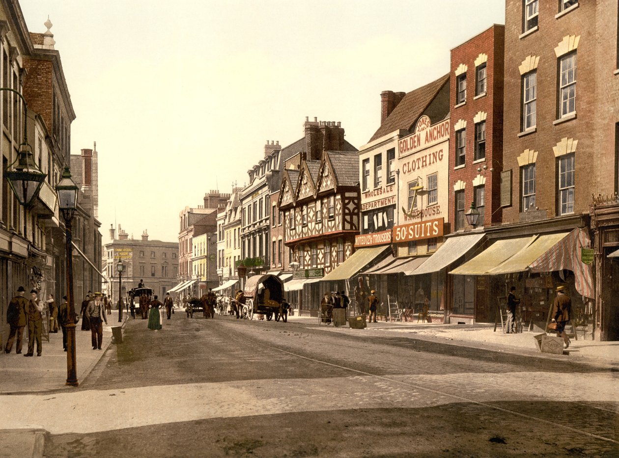 Southgate Street, Gloucester (foto colorida à mão) de English School