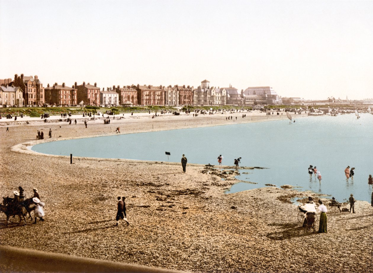 Southport do cais (foto colorida à mão) de English School