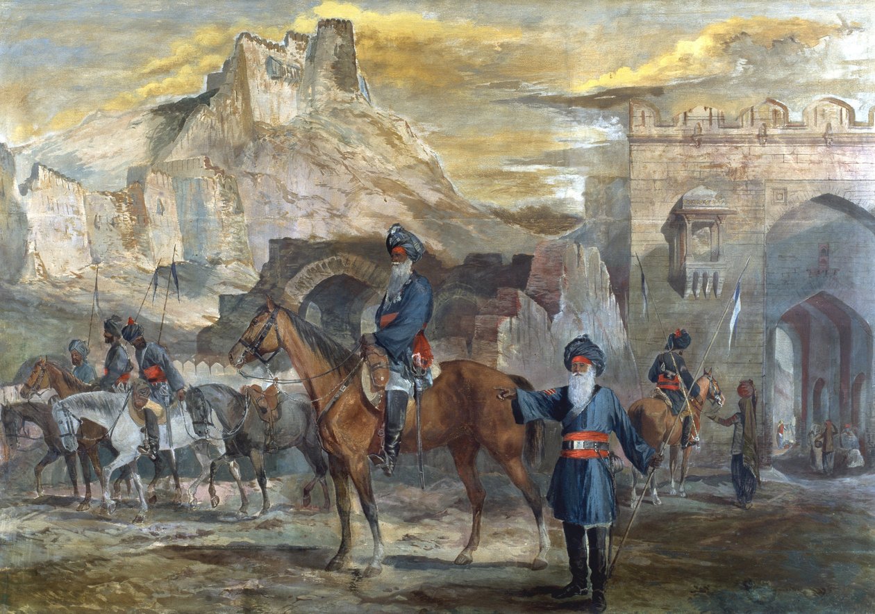 Sowars, 19º Regimento de Lancers de Bengala no Afeganistão, c.1880 de English School