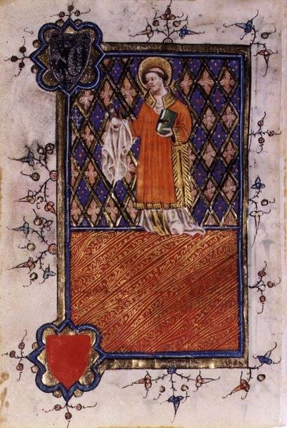 St. Barnabus, de um livro de horas, c.1400-40 (vellum) de English School