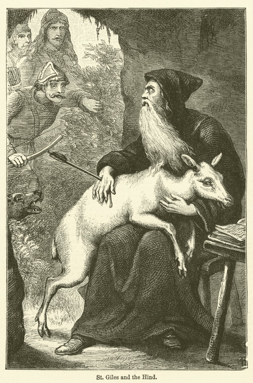 São Giles e a corça (gravura) de English School