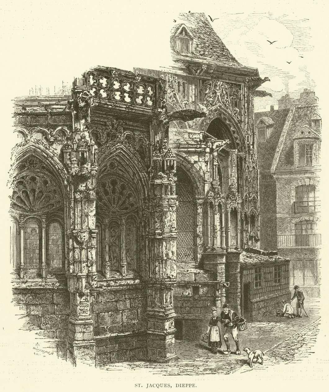 St Jacques, Dieppe (gravura) de English School