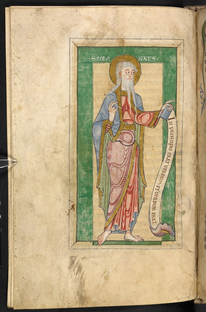 St John com uma moldura em verde (velino) de English School