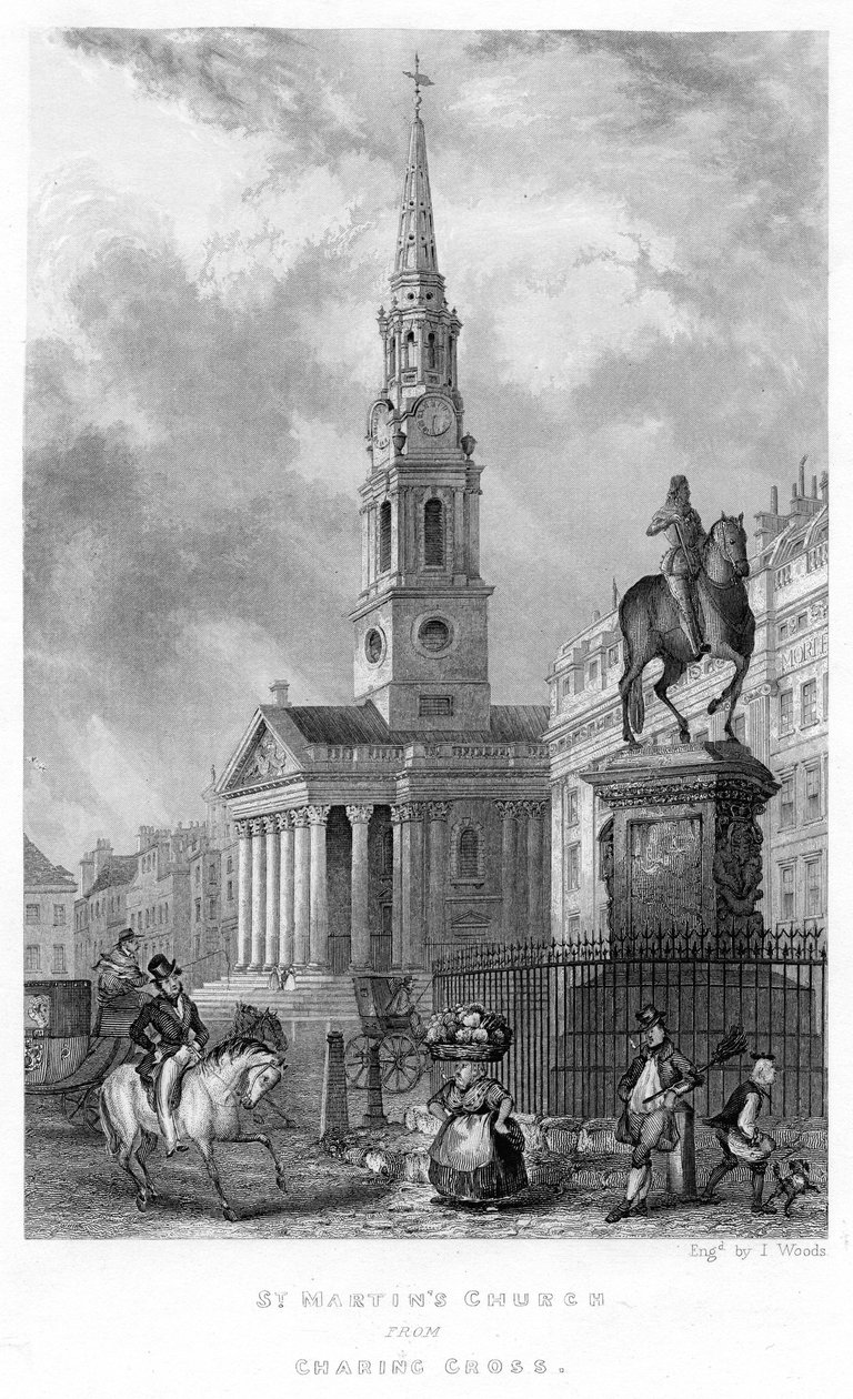 Igreja de St. Martins de Charing Cross, 1837 de English School