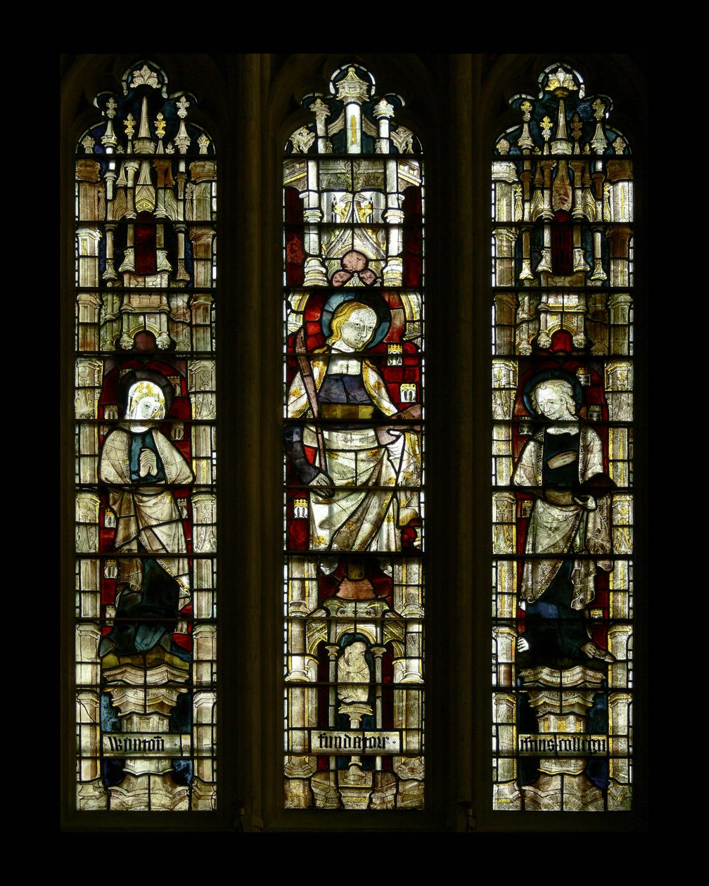 Santa Maria e São João com um santo feminino composto no centro, final do século XIV de English School