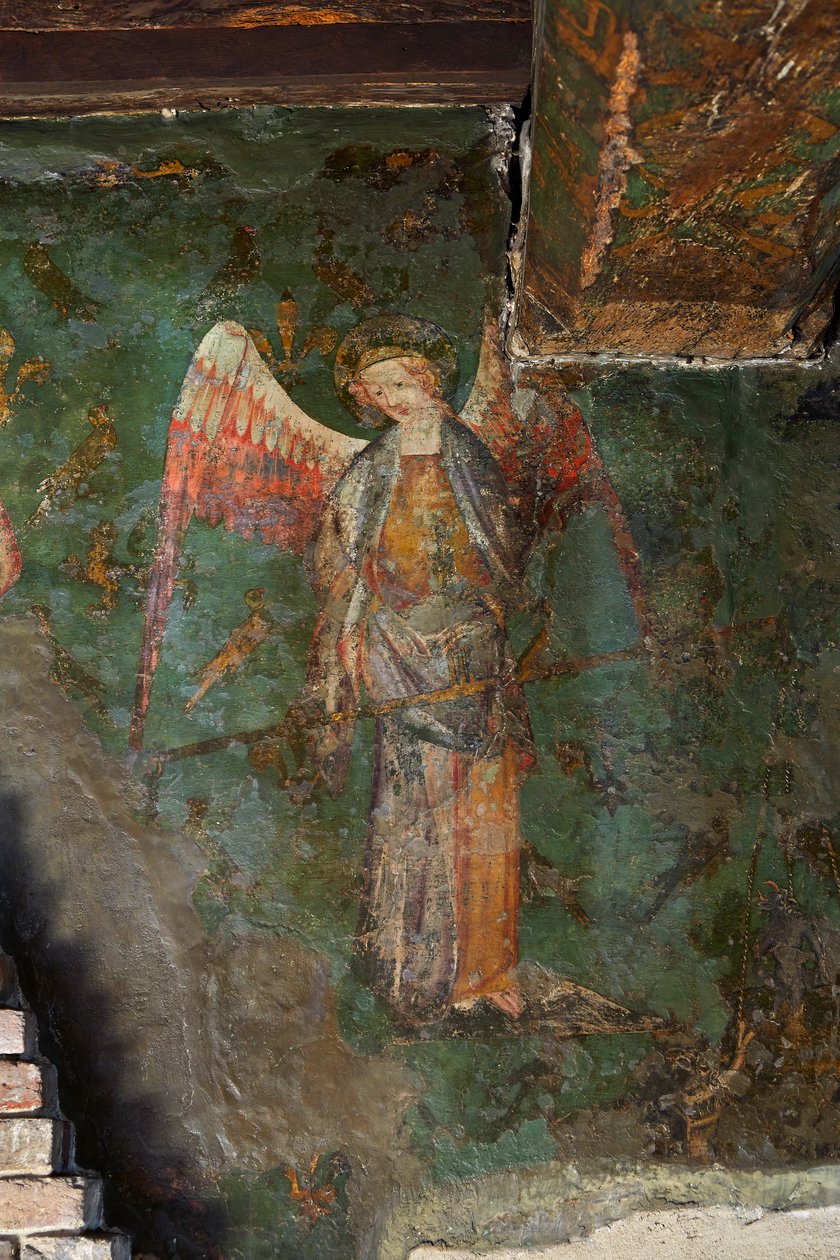 São Miguel Arcanjo, detalhe do mural da Torre Byward de English School
