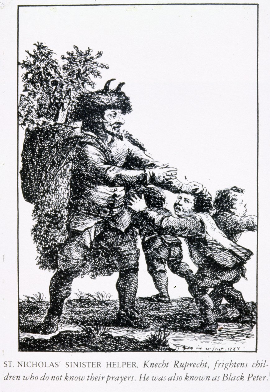 São Nicolau Ajudante Sinistro: Servo Ruprecht, 1784 de English School