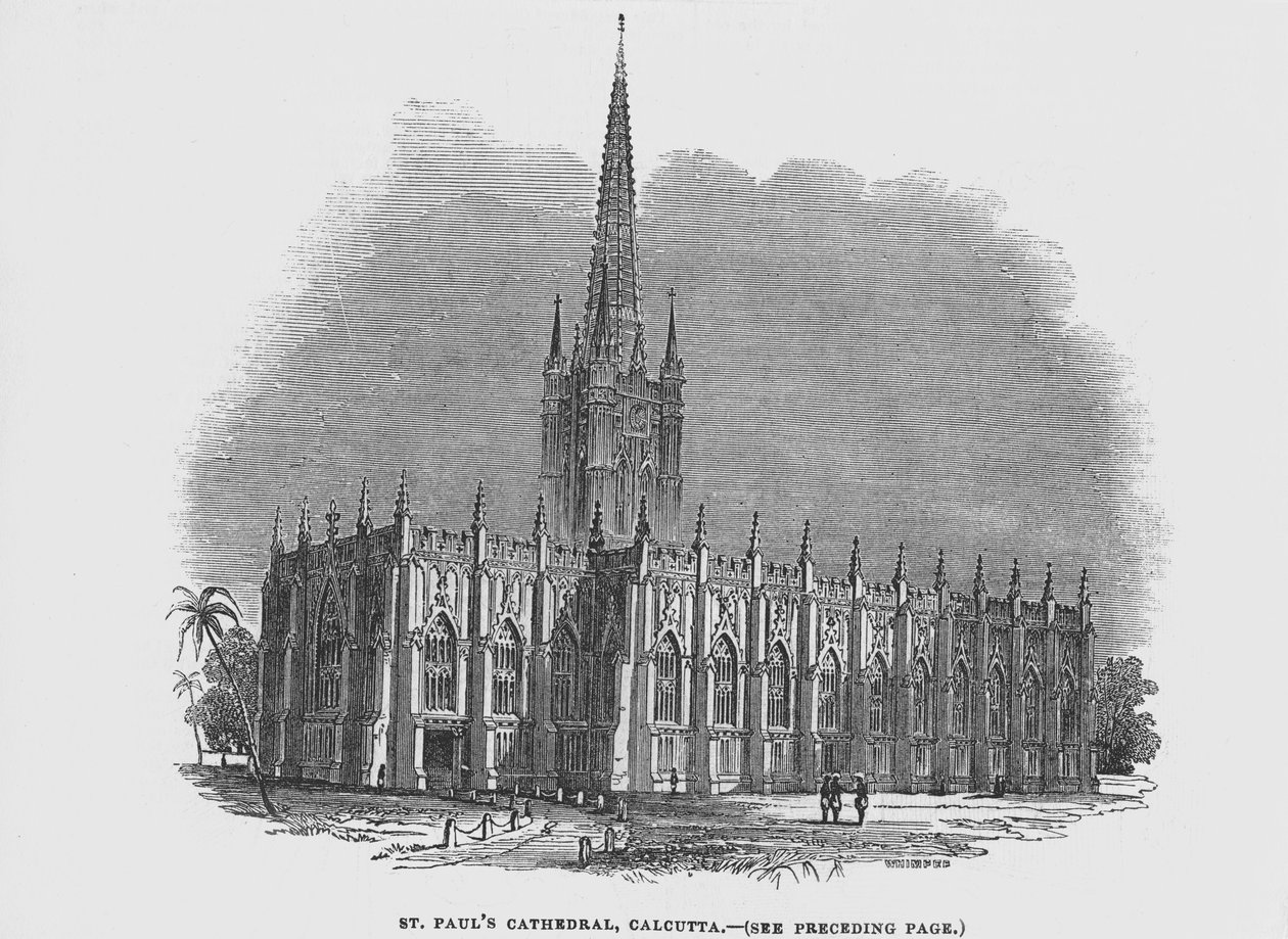 Catedral de São Paulo, Calcutá (gravura) de English School