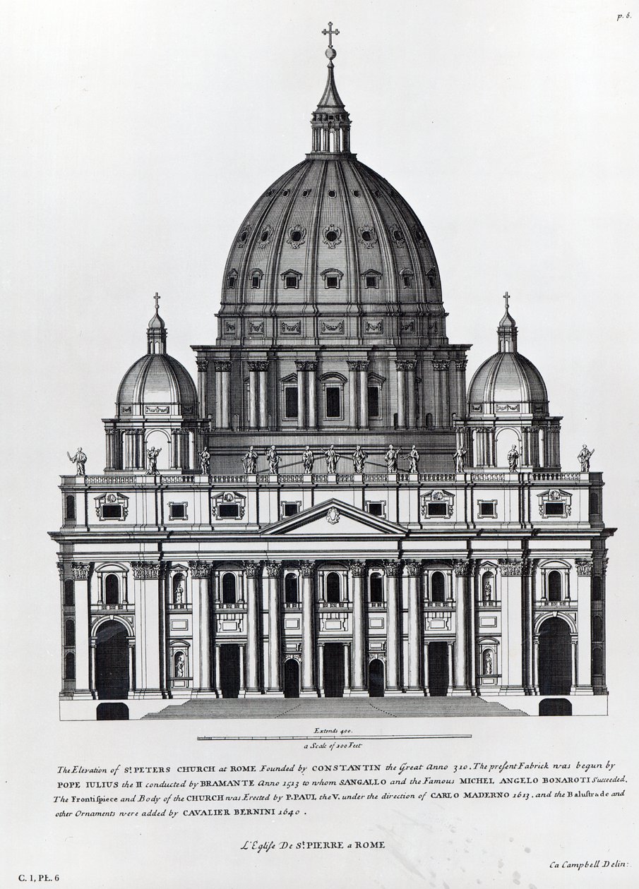 St. Peters, Roma, gravada por C. Campbell de English School