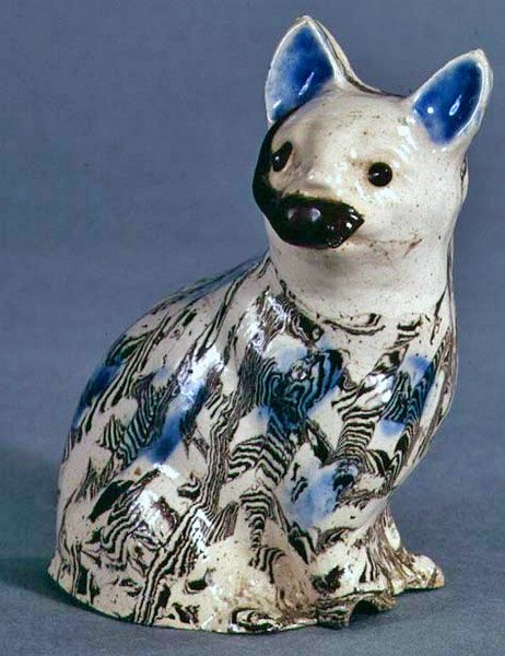 Gato Staffordshire Solid Agate, c.1745 (cerâmica) de English School