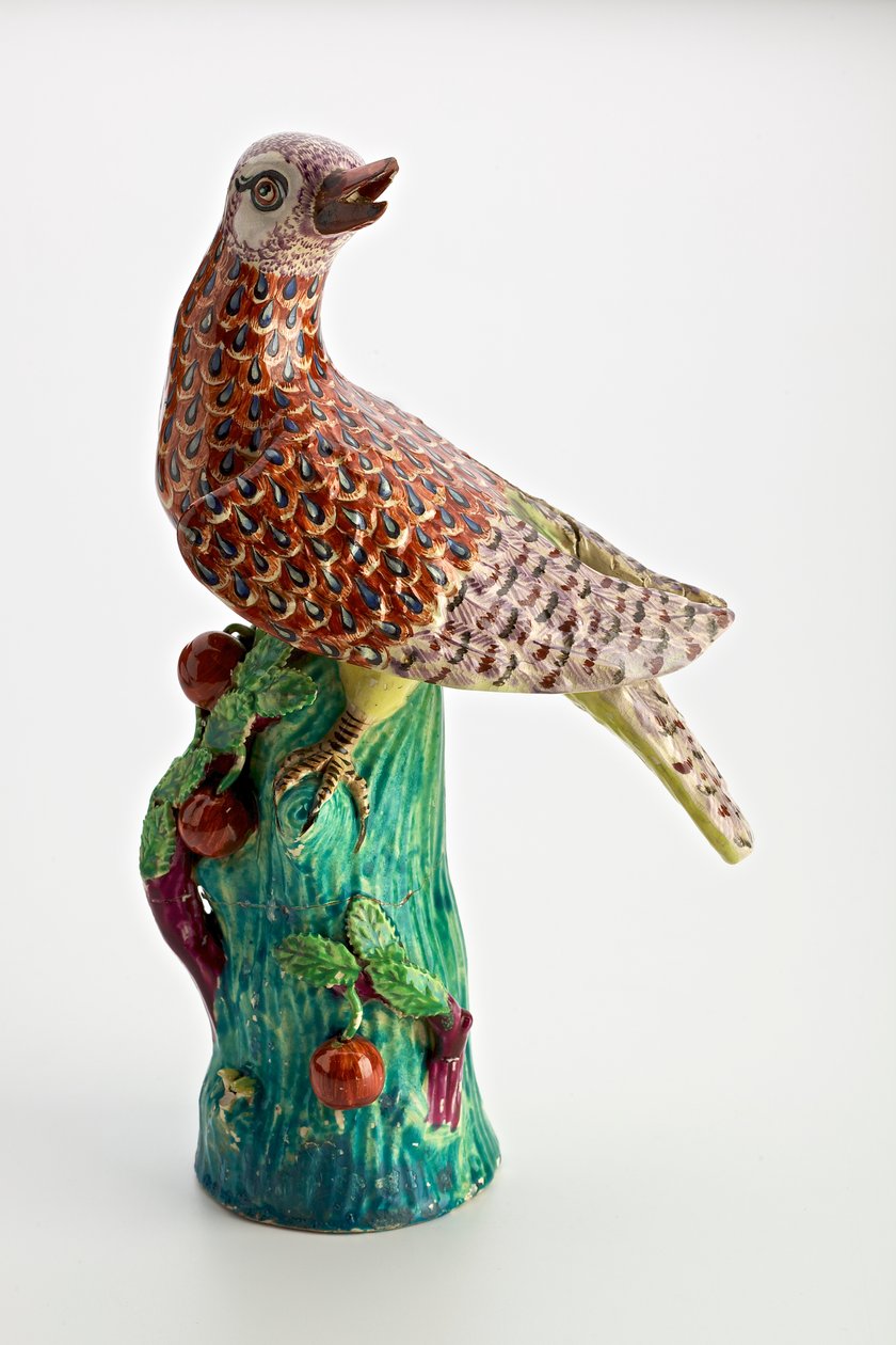 Figura de Staffordshire de um pássaro, c.1750-1850 (barro) de English School