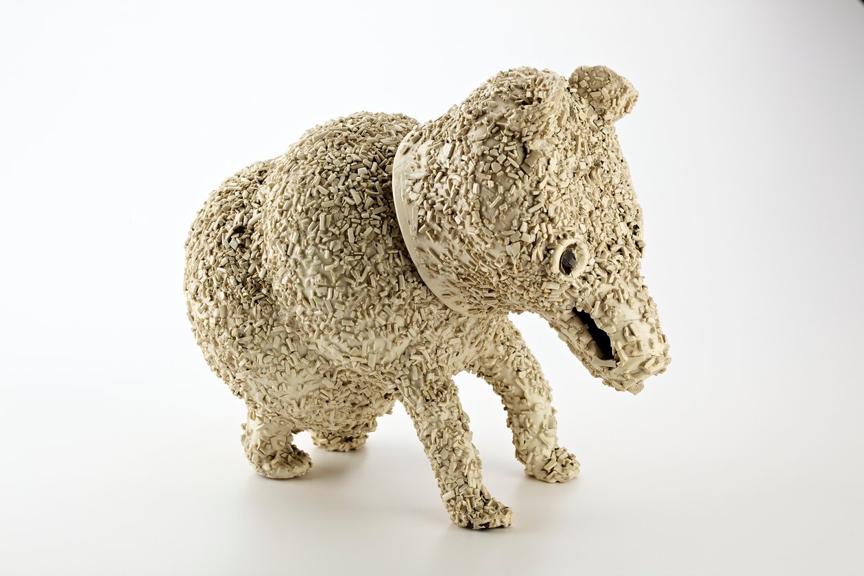 Jarro de Staffordshire na forma de um urso amordaçado, 1740 (barro) de English School