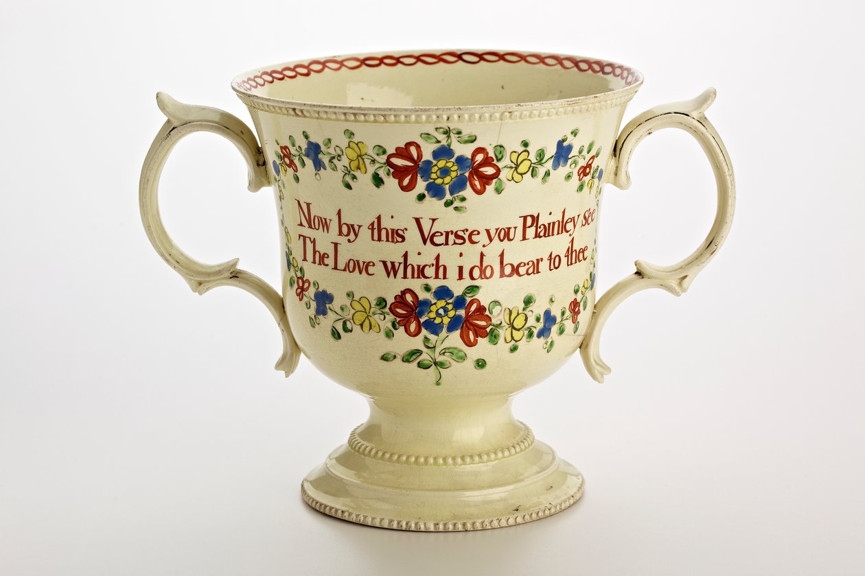 Taça amorosa de Staffordshire, 1774 (creamware) de English School