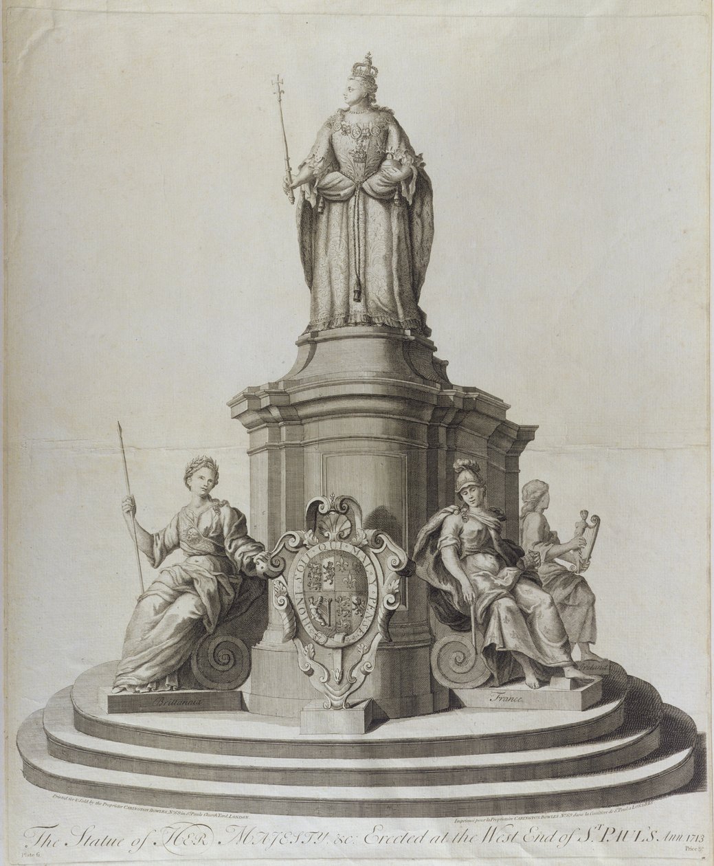 Estátua da Rainha Ana (1665-1714), publicada em 1713 de English School