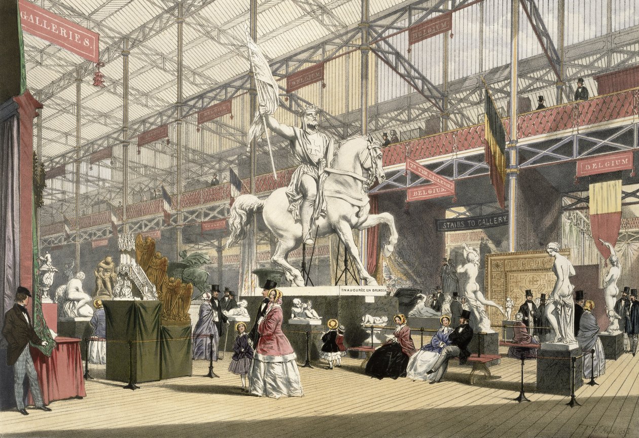 Estátuas na secção belga da Grande Exposição de 1851, de Dickinson