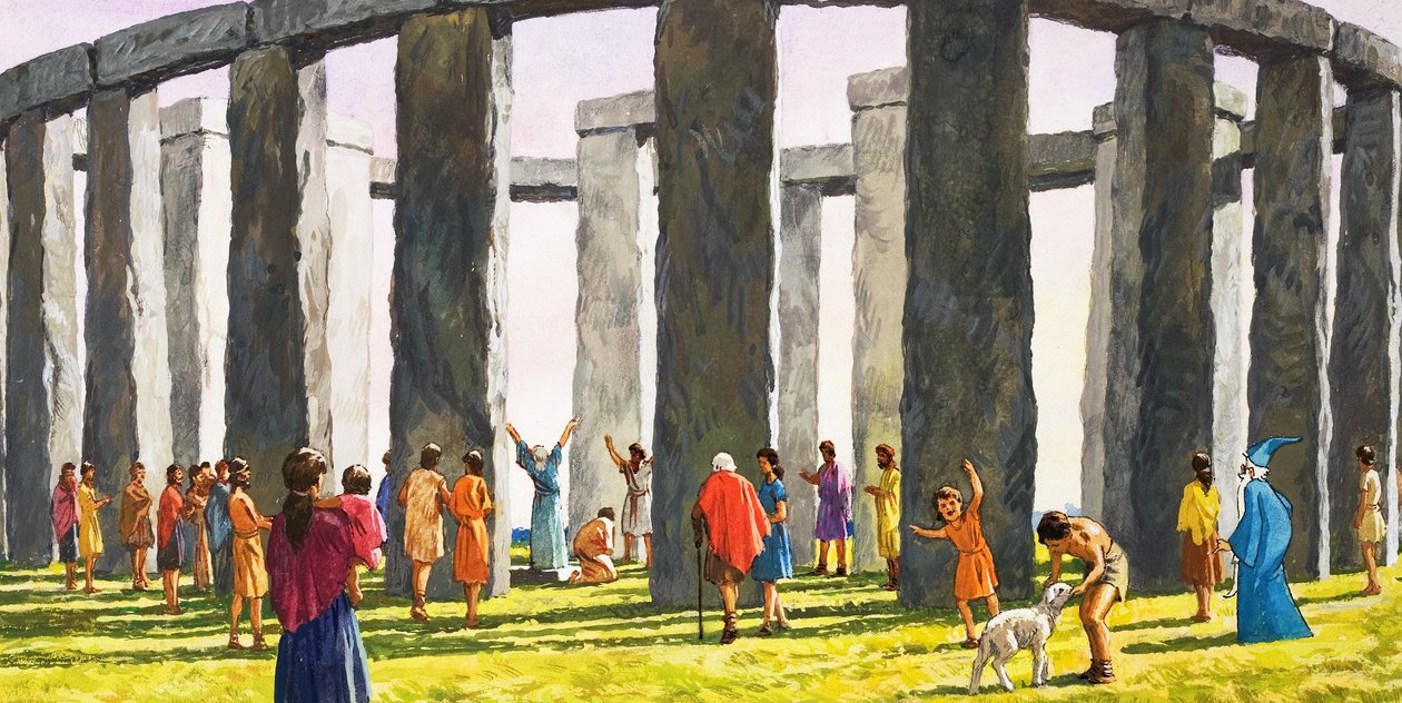 Stonehenge (guache sobre papel) de English School
