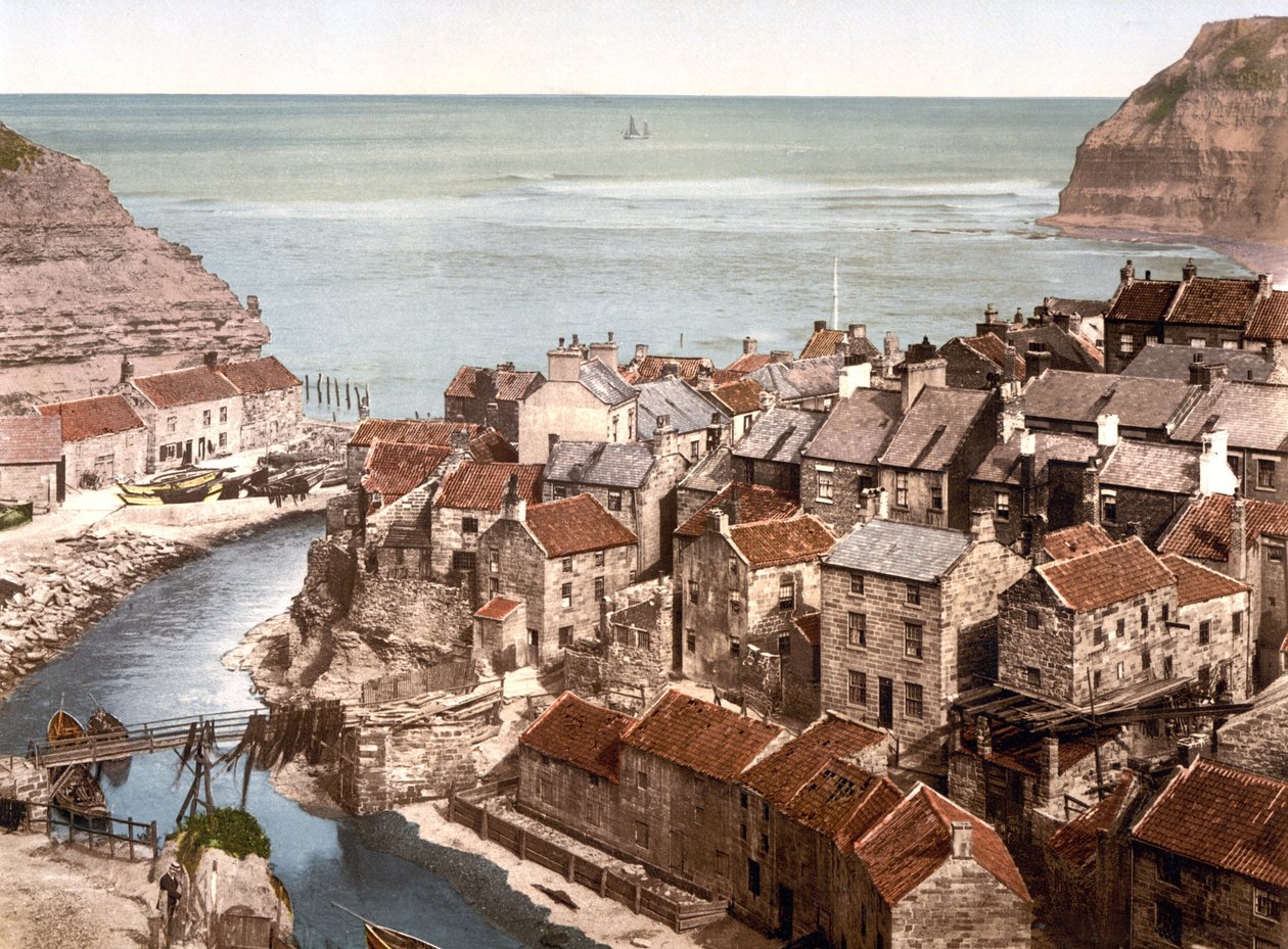 Straithes (foto colorida à mão) de English School