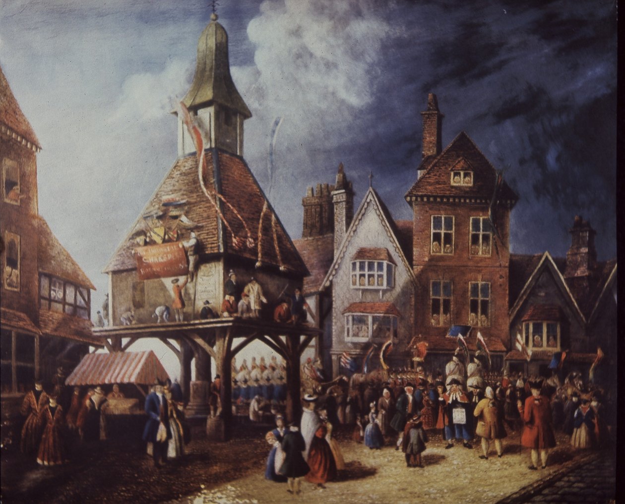 Stratford-on-Avon, Jubileu de Shakespeare em 1769, na Cruz Alta (cor litho) de English School