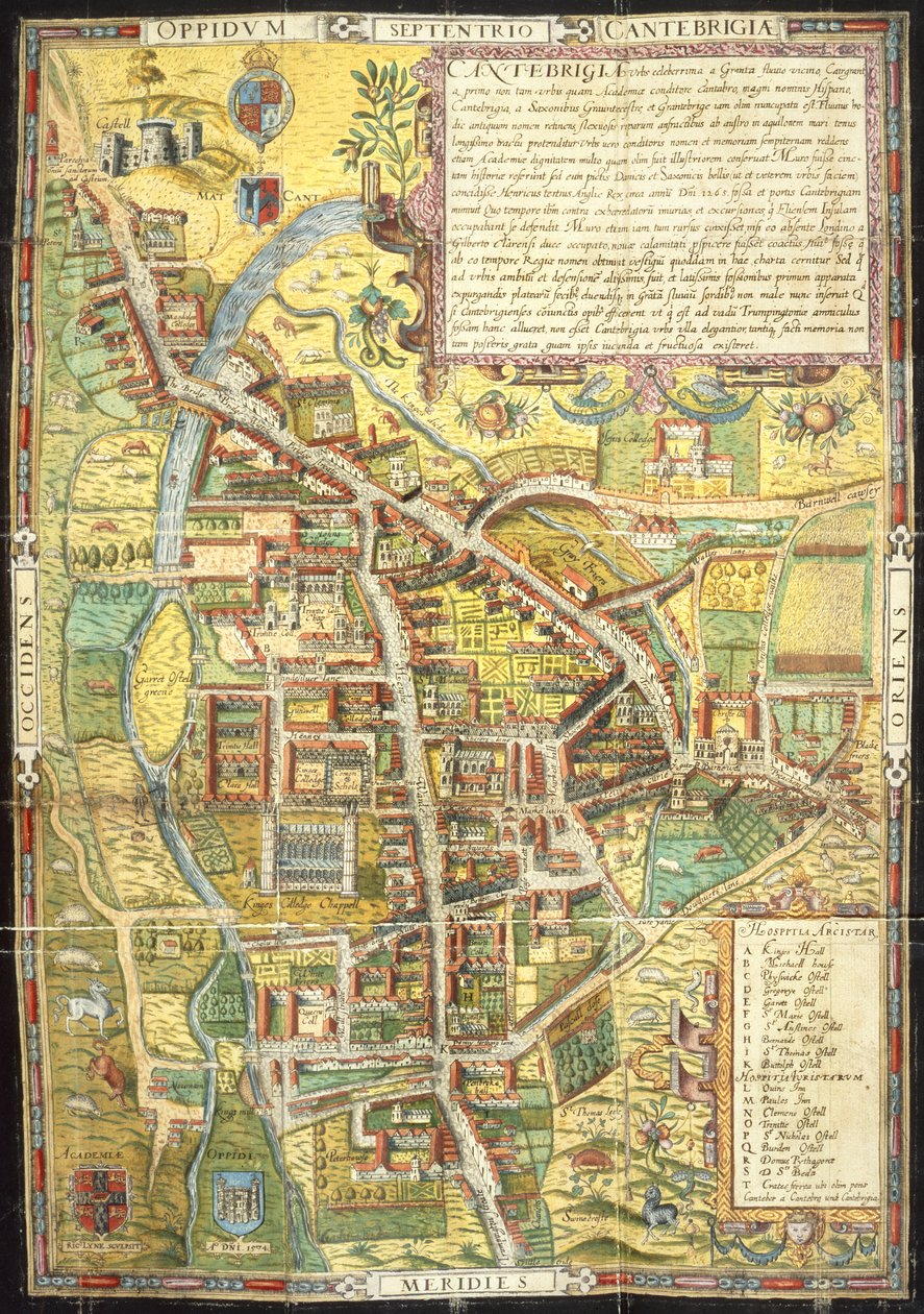Mapa das ruas de Cambridge de English School