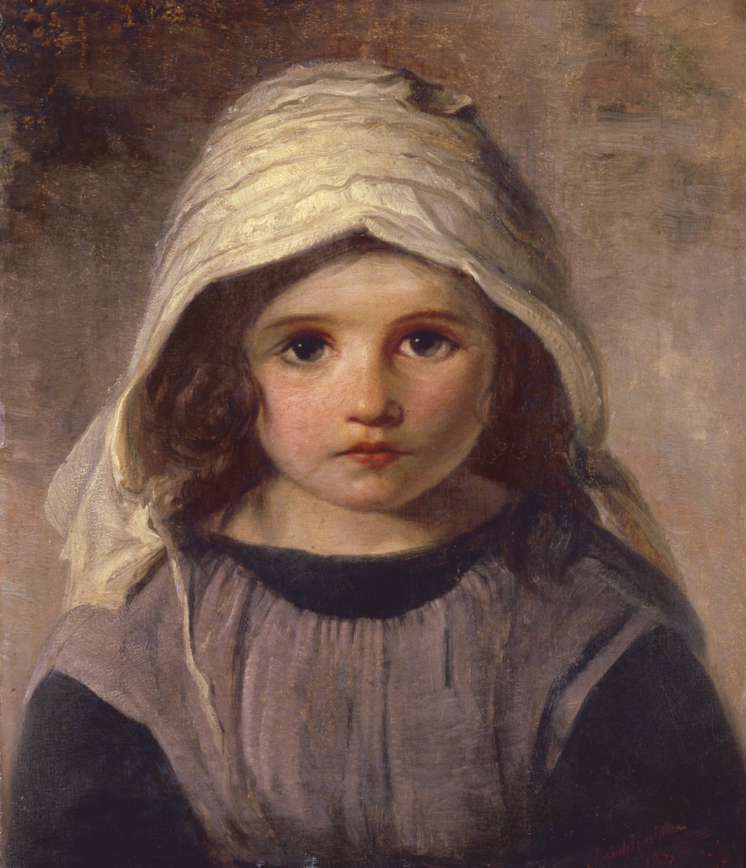 Estudo de uma garota em um capô, 1890 de English School