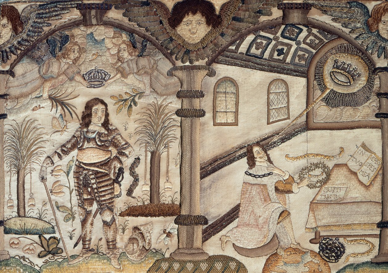 Stumpwork representando Charles I de English School