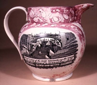Jarro de Sunderland Ware, impresso em transferência, início do século XIX (cerâmica) de English School