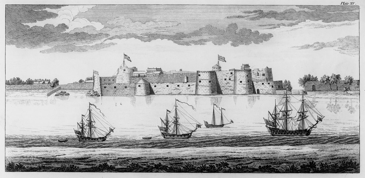 Surat Fort, Gujarat, Índia, c.1770 (gravura) de English School