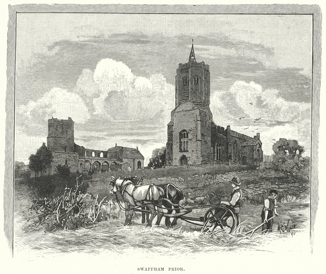 Swaffham Prior (gravura) de English School