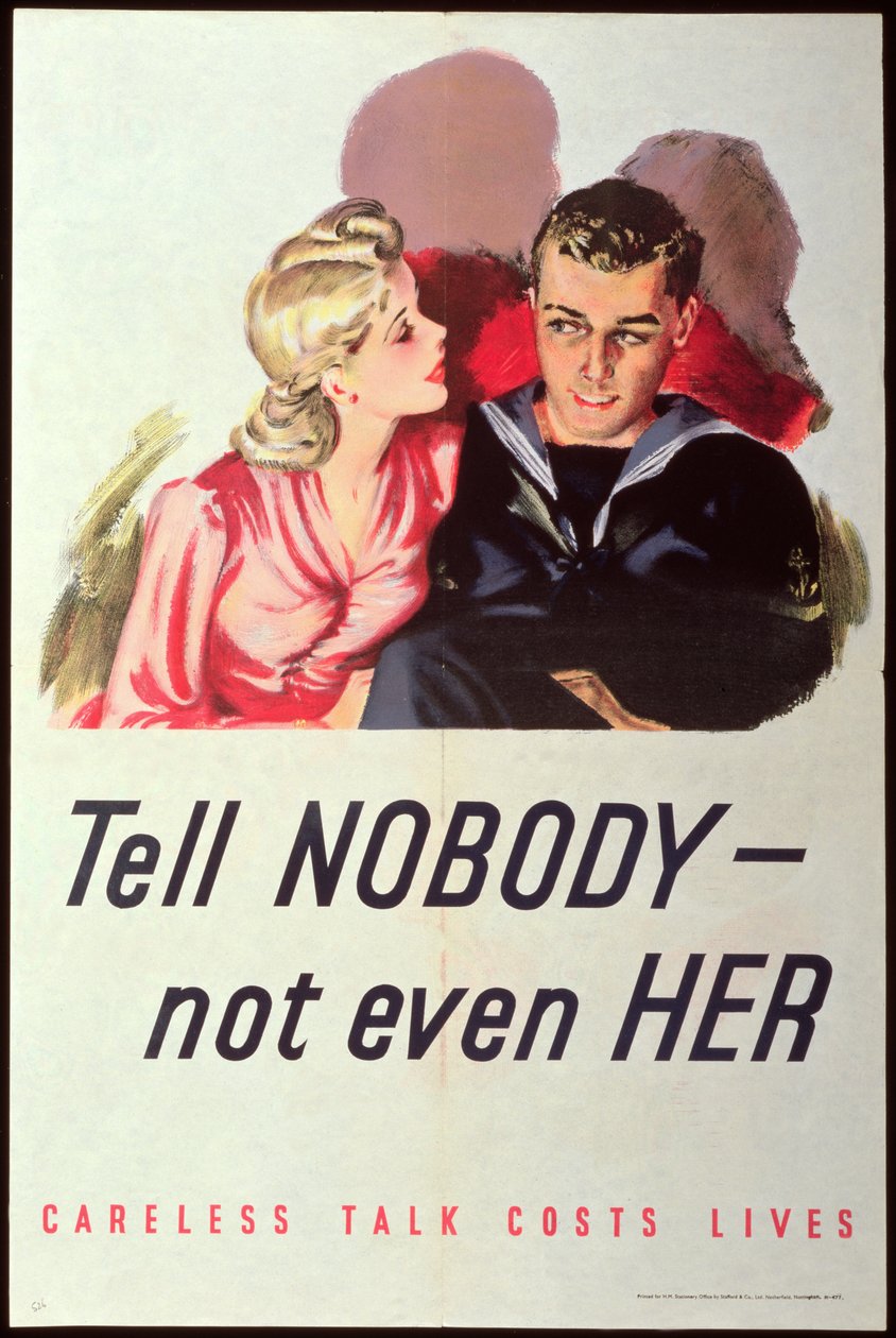 Não diga a ninguém - nem mesmo ela. A conversa descuidada custa vidas, poster da segunda de English School