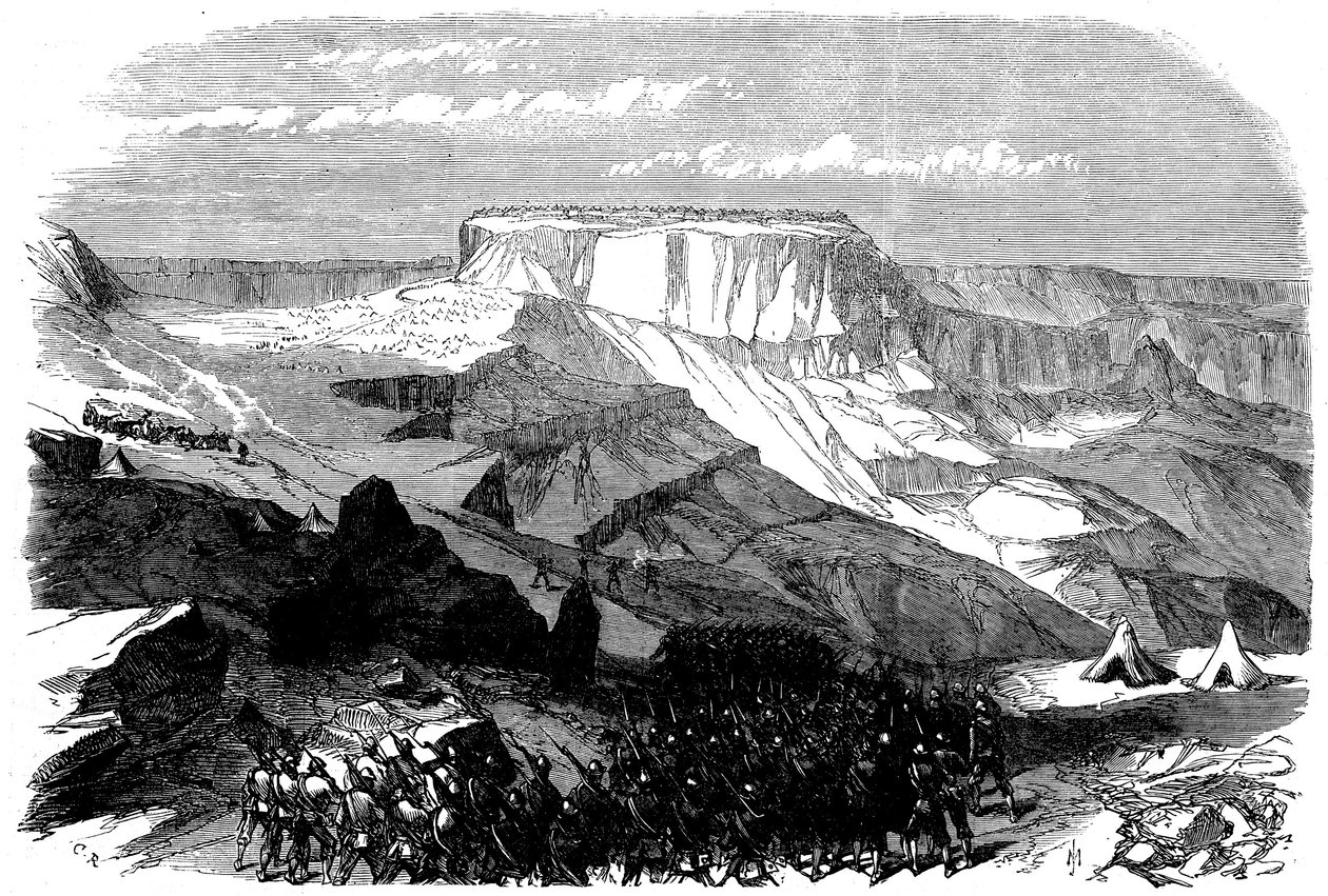 O 33º Pé Avançando em Magdala, da Expedição Britânica à Abissínia, 1868 de English School