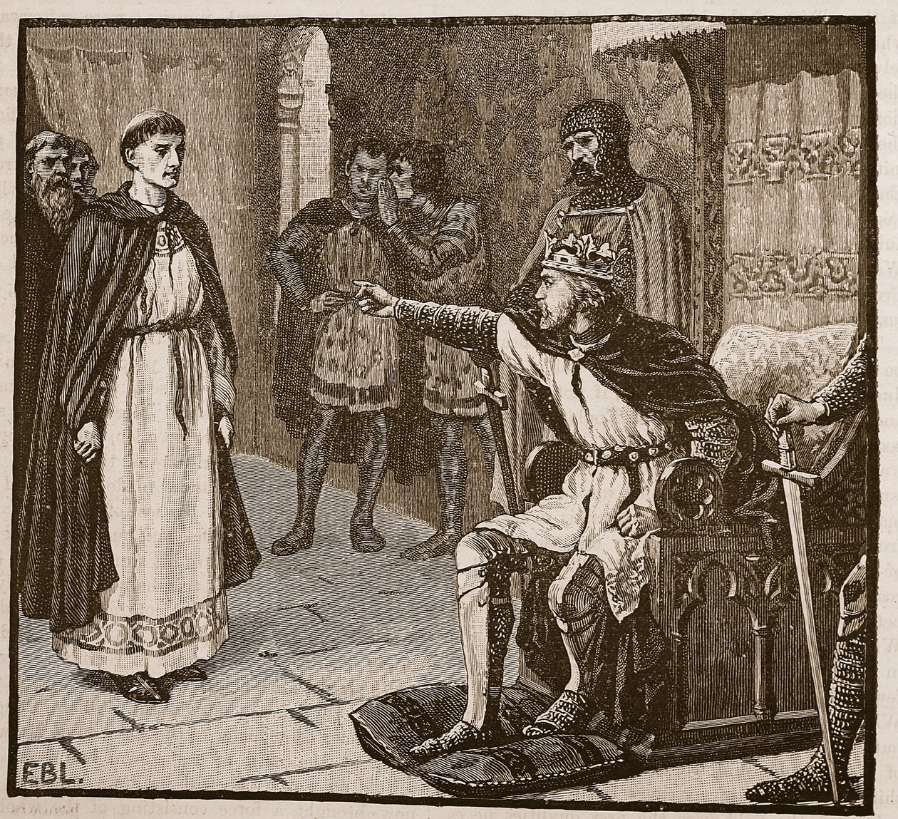 O abade de Arbroath antes do rei Edward I de English School