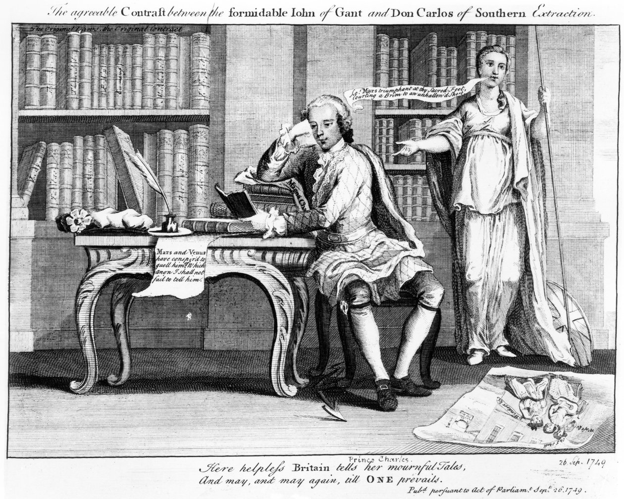 O contraste agradável entre o formidável John de Gant e Don Carlos of Southern Extraction, 1749 de English School