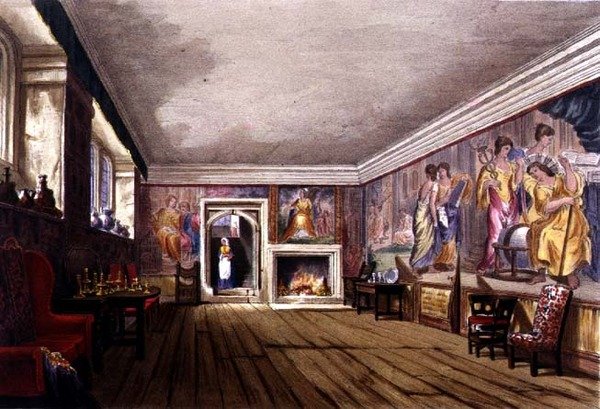 The Ante Room, Cotehele house, c.1830-40 (cor litho) de English School