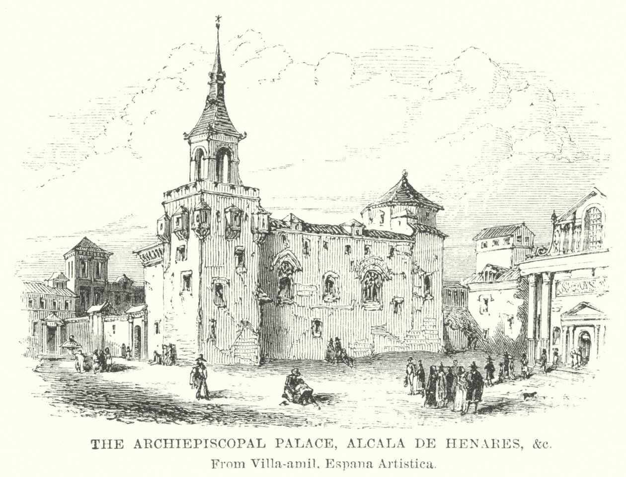 Palácio Arquiepiscopal, Alcalá de Henares, etc. (gravura) de English School