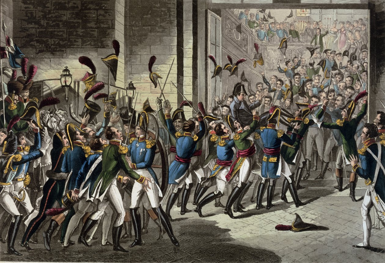 A chegada de Napoleão (1769-1821) às Tulherias em 20 de março de 1815 de English School