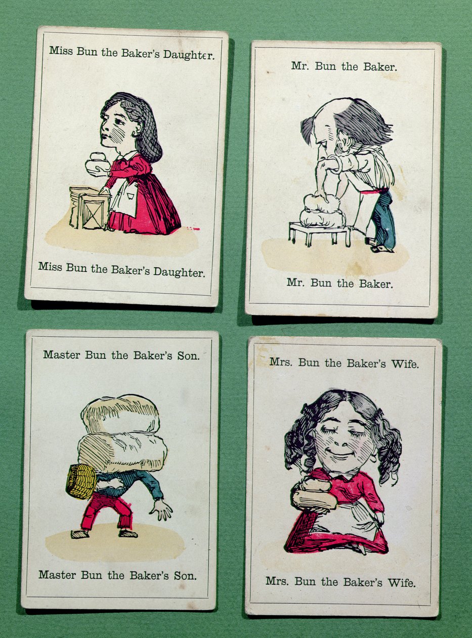 A família Baker de um jogo de Famílias Felizes, meados do século XIX de English School