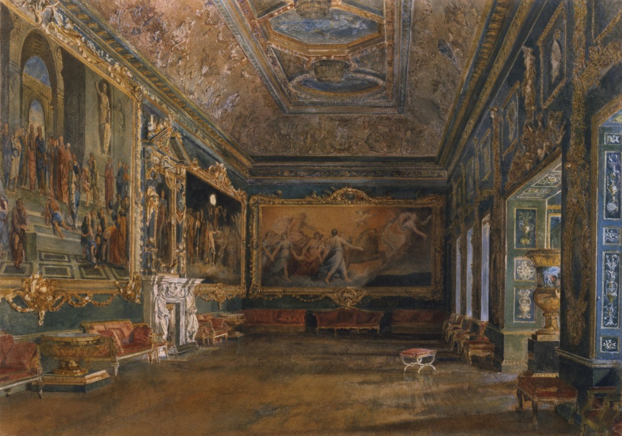 The Ball Room, Northumberland House, c.1870 (aguarela) de English School