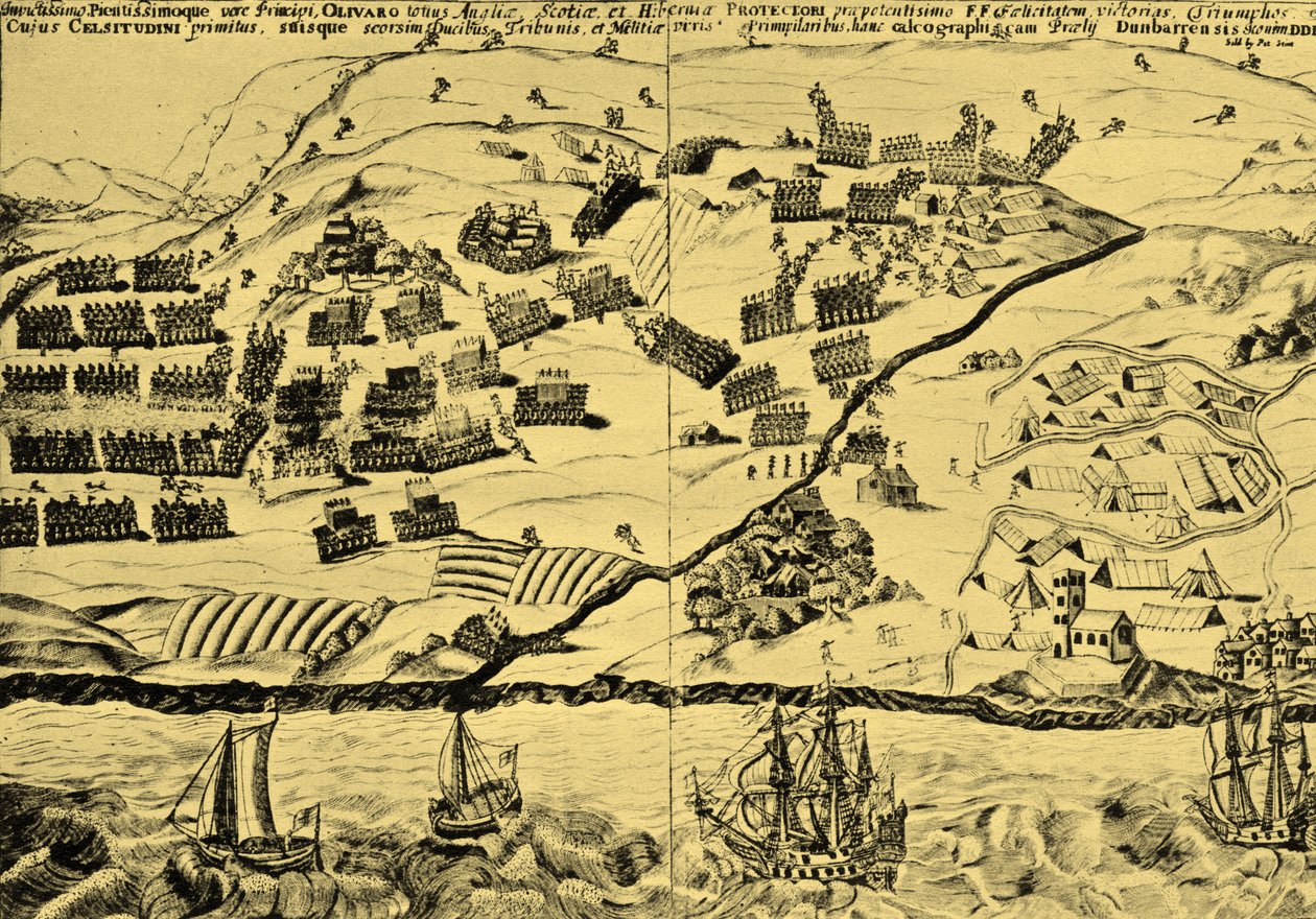 A Batalha de Dunbar, de "Battlefields in Britain" de C.W. Wedgewood de English School
