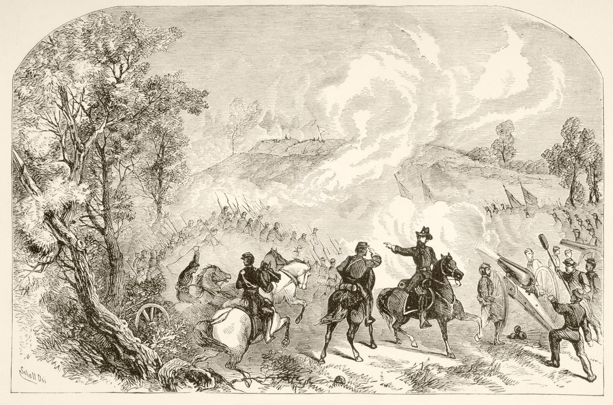 A Batalha de Gettysburg (litografia) de English School