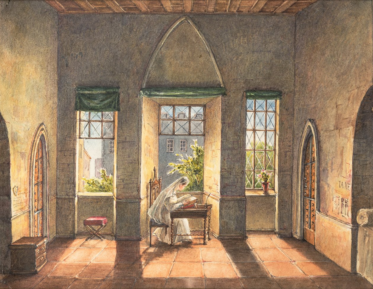 A Torre Beauchamp, c.1825 (aquarela sobre papel) de English School