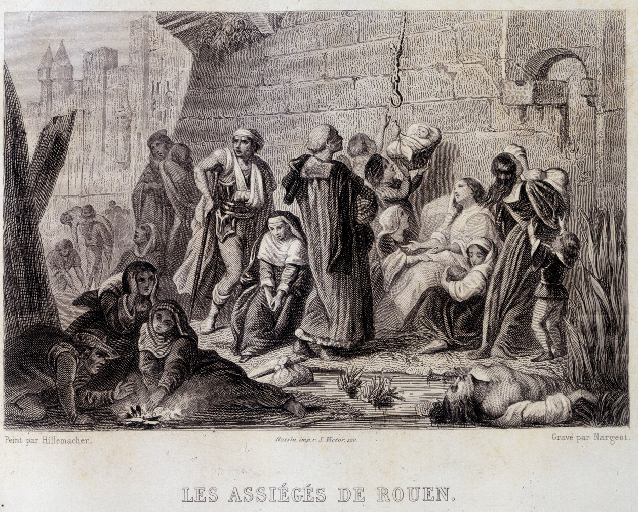 O Besieged de Rouen (gravura) de English School