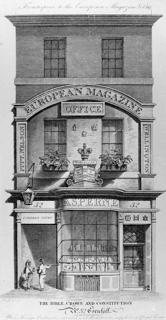 A Bíblia, Coroa e Constituição, Cornhill, Londres (gravura) de English School