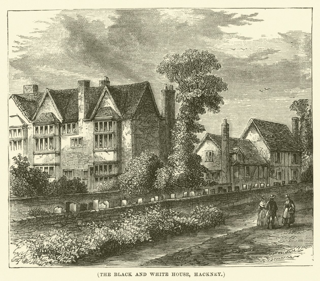 A Casa Preto e Branco, Hackney (gravura) de English School