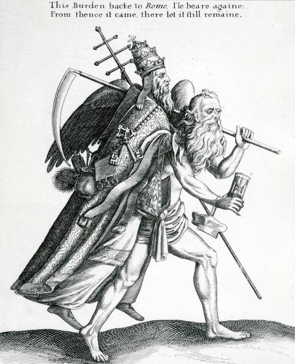 O fardo de Roma por volta de 1641 de English School